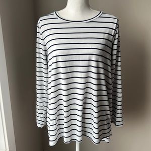 Bobeau Striped Long Sleeve Top